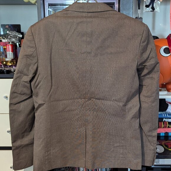 FOREVER 21MEN BROWN MICRO-CHECK BLAZER US M - Picture 3 of 3